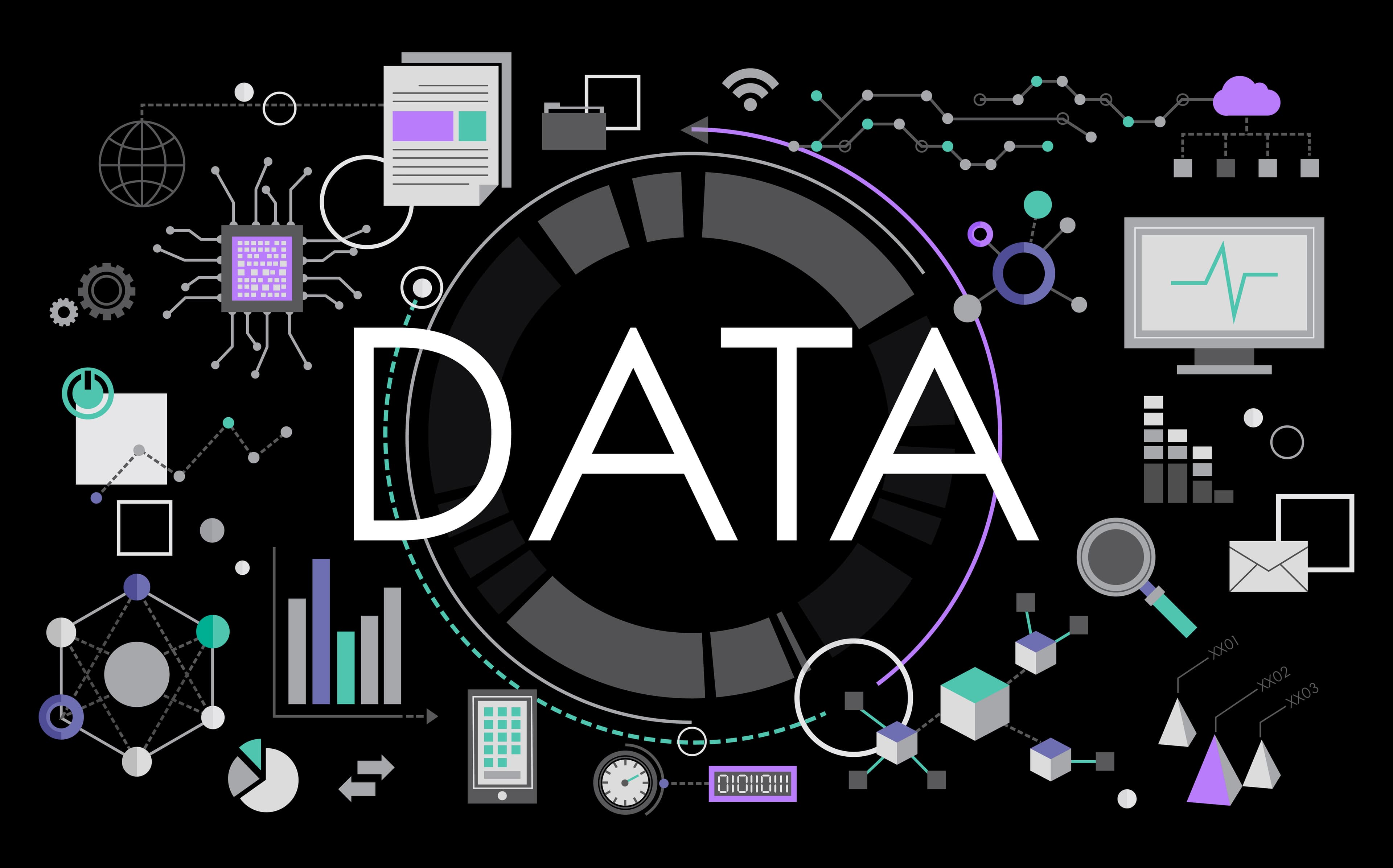 Abstract Data image in dark background